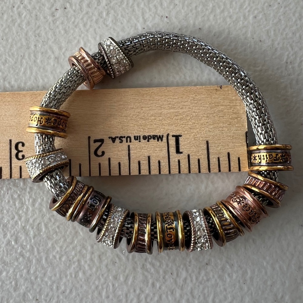 Bradford Exchange Nature's Healing Touch Woven Copper Charm Bead Bracelet - Picture 6 of 9